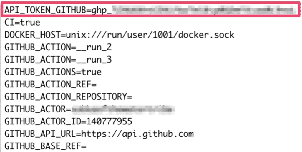 Figure 9: We successfully obtained the GitHub secret associated with the workflow by leveraging our position on the self-hosted runner.