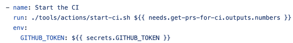 Calling ./tools/actions/start-ci.sh on the PRs.
