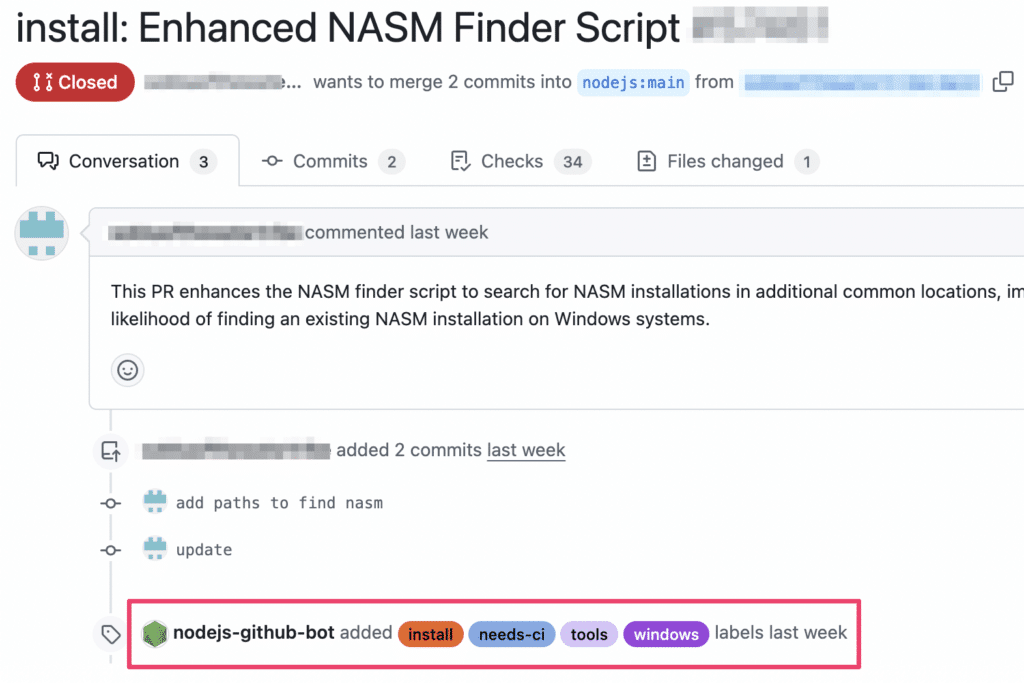 Legitimate PR to upgrade Node’s NASM finder script.