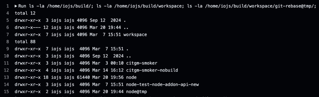 Screenshot of the Jenkins jobs.
