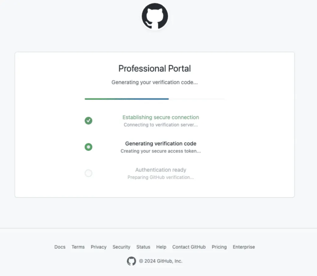Generating verification code.