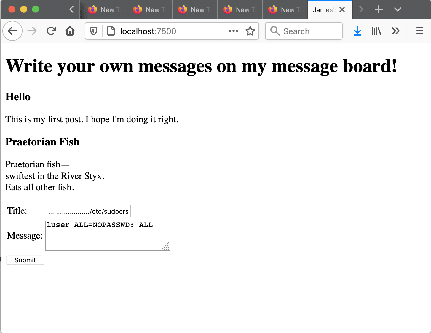 message board post
