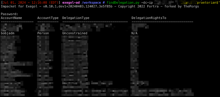 Unconstrained Delegation in Active Directory Enumeration