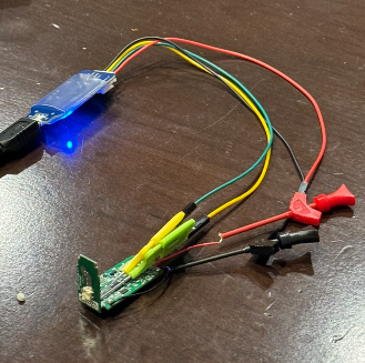 The final, working, method of connecting to the vape’s debug functionality.