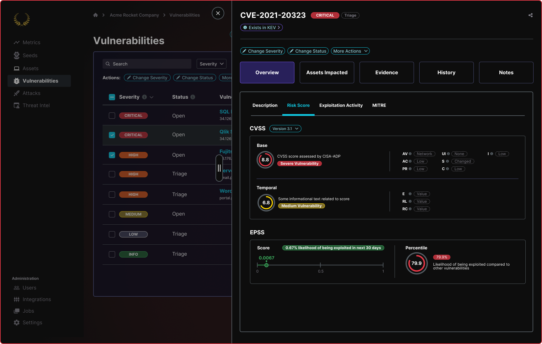 Vulnerabilities - Overview - CVSS Tab